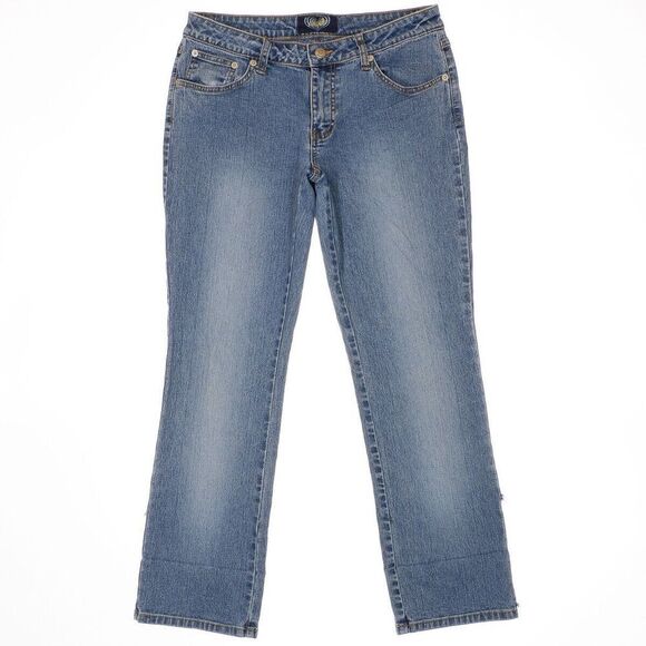 Angels Jeans Juniors Size 11 Straight Altered Blue Denim Stretch Measure 29 x 27 - Picture 1 of 12